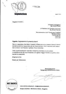 La segnalazione al Comune di Buggiano