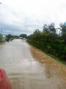 Strade allagate a Pistoia