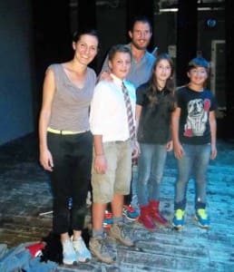 Sara Bonaventura e Claudio Cirri (attori) con Zeno, Olga e Atnonio