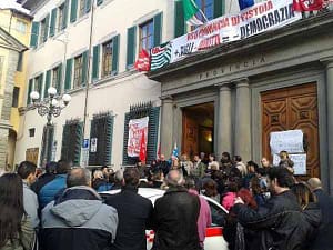 Protesta dei dipendenti della Provincia