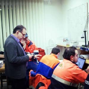 Il Sindaco Mazzanti nella sala della Protezione Civile