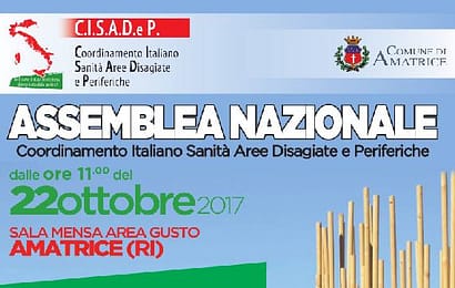 sanità are disagiate. IL CISADEP RIPARTE DA AMATRICE sanità are disagiate. IL CISADEP RIPARTE DA AMATRICE