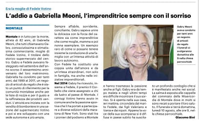 MONTALE SALUTA GABRIELLA MEONI: L’ ULTIMO ABBRACCIO ALLA “GABRY” SEMPRE CON IL SORRISO MONTALE SALUTA GABRIELLA MEONI: L’ ULTIMO ABBRACCIO ALLA “GABRY” SEMPRE CON IL SORRISO